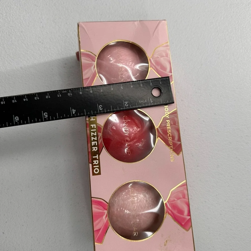 Body Prescriptions Bath Fizzer Trio‎ Sugar Plum Candy Cane Vanilla Sugar Gift a